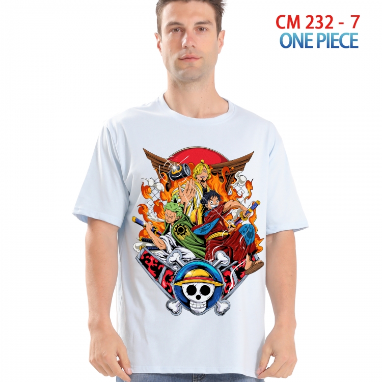 One Piece Printed short-sleeved cotton T-shirt from S to 4XL  232 7