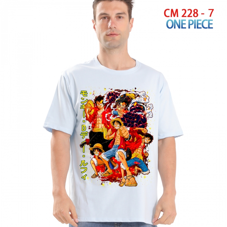 One Piece Printed short-sleeved cotton T-shirt from S to 4XL  228 7