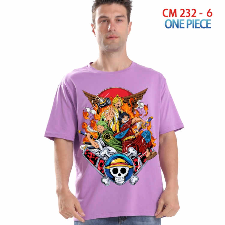 One Piece Printed short-sleeved cotton T-shirt from S to 4XL 232 6