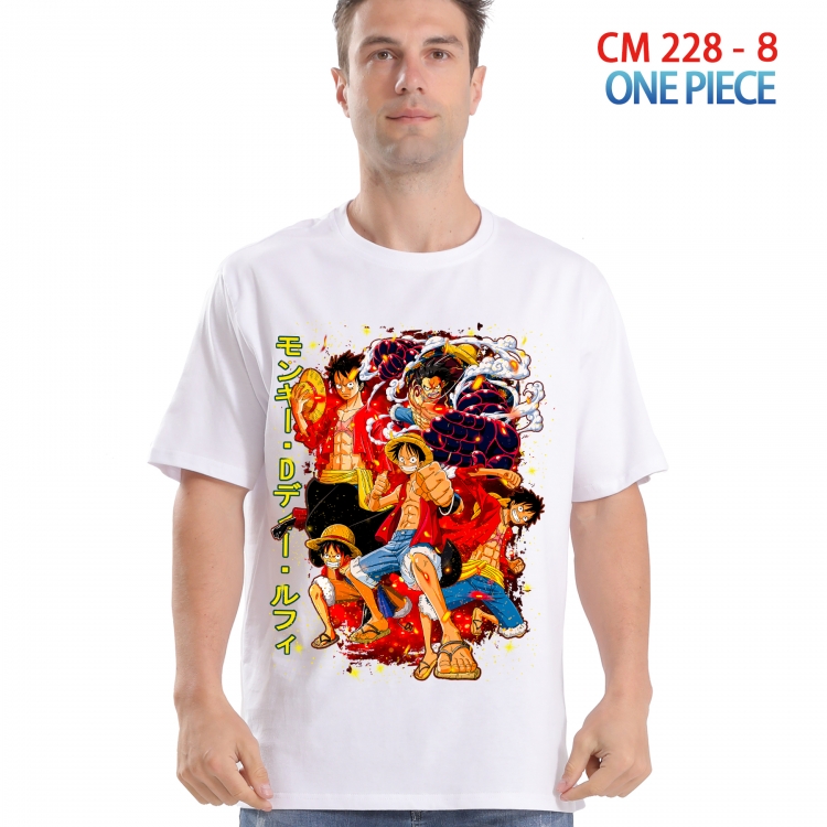 One Piece Printed short-sleeved cotton T-shirt from S to 4XL 228 8