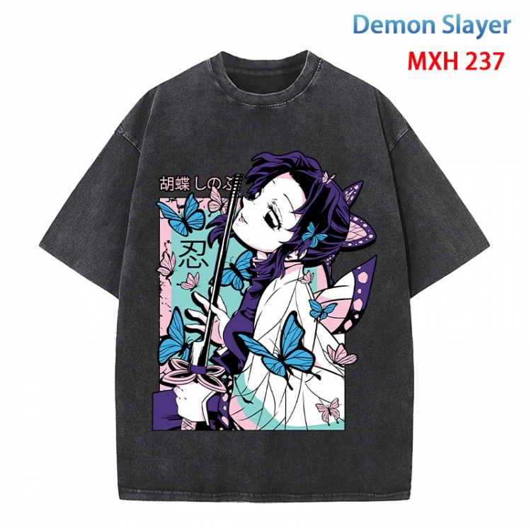 Demon Slayer Kimets Anime peripheral pure cotton washed and worn T-shirt from S to 4XL  MXH 237