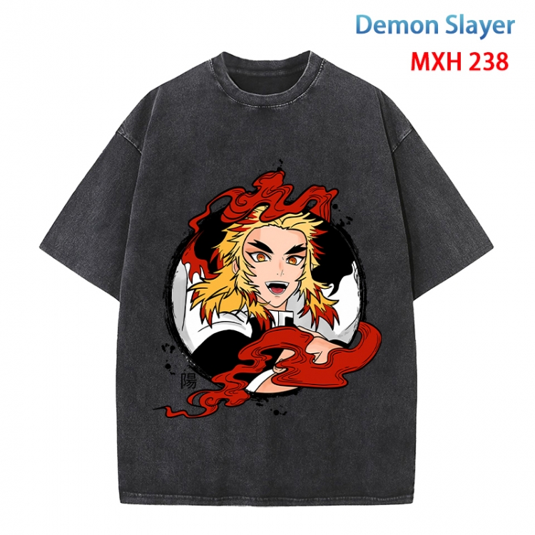 Demon Slayer Kimets Anime peripheral pure cotton washed and worn T-shirt from S to 4XL  MXH 238