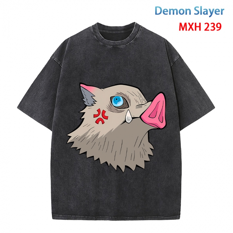 Demon Slayer Kimets Anime peripheral pure cotton washed and worn T-shirt from S to 4XL MXH 239