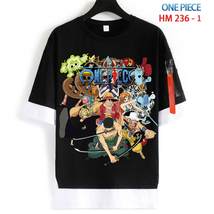 One Piece Cotton Crew Neck Fake Two-Piece Short Sleeve T-Shirt from S to 4XL HM 236 1