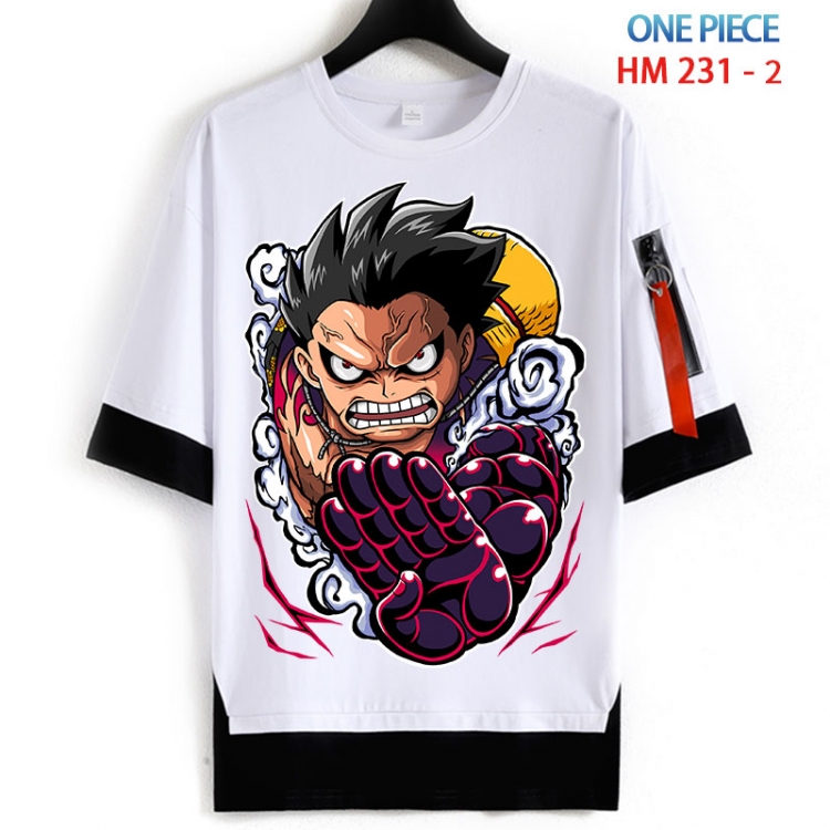 One Piece Cotton Crew Neck Fake Two-Piece Short Sleeve T-Shirt from S to 4XL HM 231 2