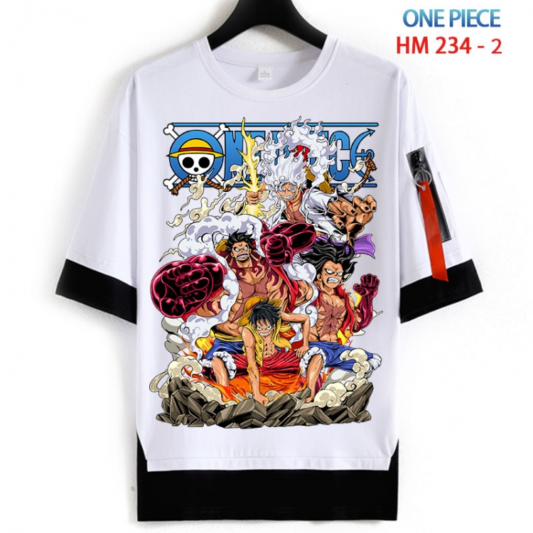 One Piece Cotton Crew Neck Fake Two-Piece Short Sleeve T-Shirt from S to 4XL HM 234 2