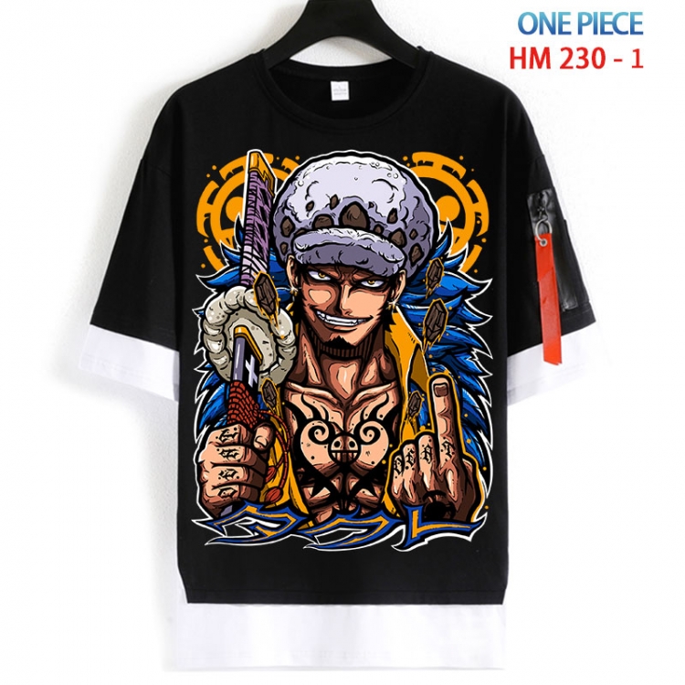 One Piece Cotton Crew Neck Fake Two-Piece Short Sleeve T-Shirt from S to 4XL  HM 230 1
