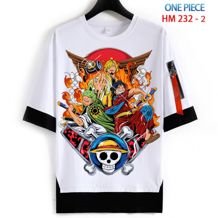 One Piece Cotton Crew Neck Fake Two-Piece Short Sleeve T-Shirt from S to 4XL  HM 232 2