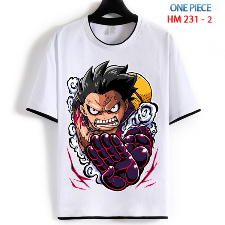 One Piece Cotton crew neck black and white trim short-sleeved T-shirt from S to 4XL   HM 231 2