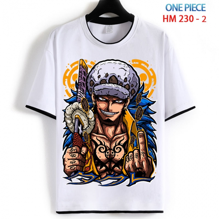 One Piece Cotton crew neck black and white trim short-sleeved T-shirt from S to 4XL  HM 230 2