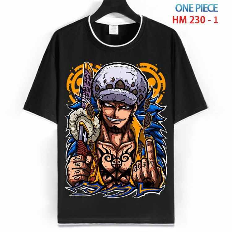 One Piece Cotton crew neck black and white trim short-sleeved T-shirt from S to 4XL HM 230 1