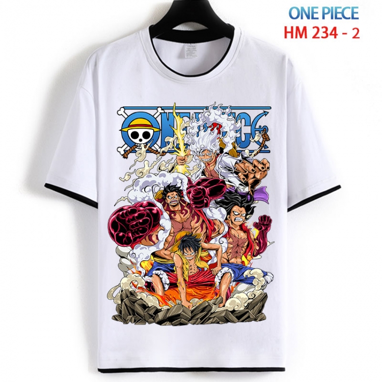 One Piece Cotton crew neck black and white trim short-sleeved T-shirt from S to 4XL HM 234 2