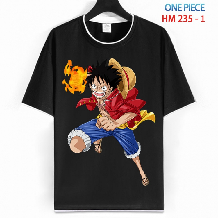 One Piece Cotton crew neck black and white trim short-sleeved T-shirt from S to 4XL HM 235 1