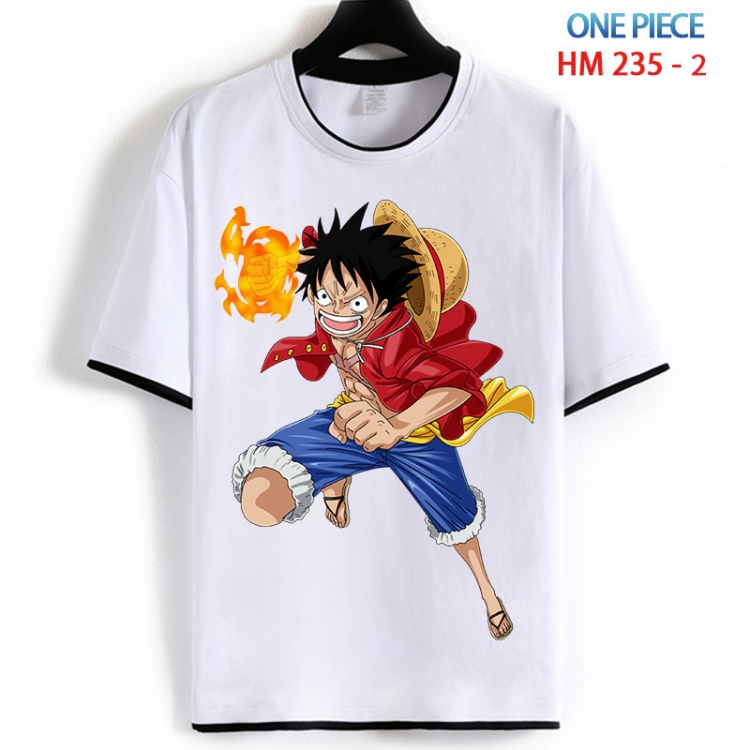 One Piece Cotton crew neck black and white trim short-sleeved T-shirt from S to 4XL HM 235 2