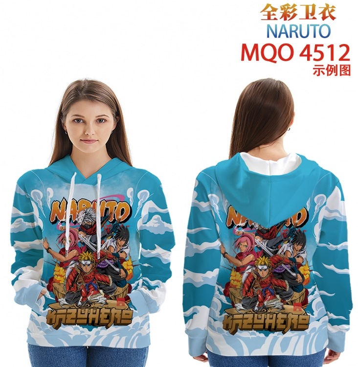 Naruto Long Sleeve Hooded Full Color Patch Pocket Sweatshirt from XXS to 4XL MQO-4512