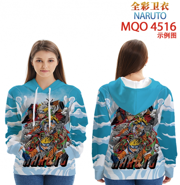 Naruto Long Sleeve Hooded Full Color Patch Pocket Sweatshirt from XXS to 4XL MQO-4516