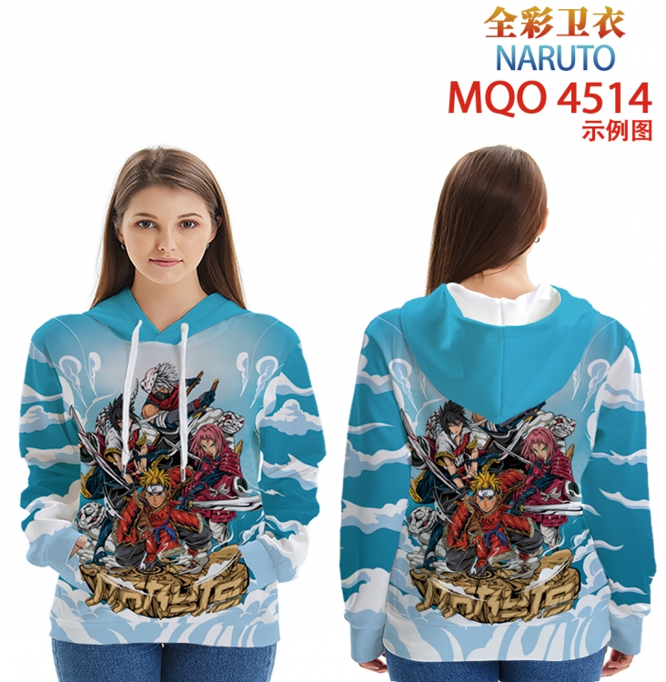 Naruto Long Sleeve Hooded Full Color Patch Pocket Sweatshirt from XXS to 4XL MQO-4514