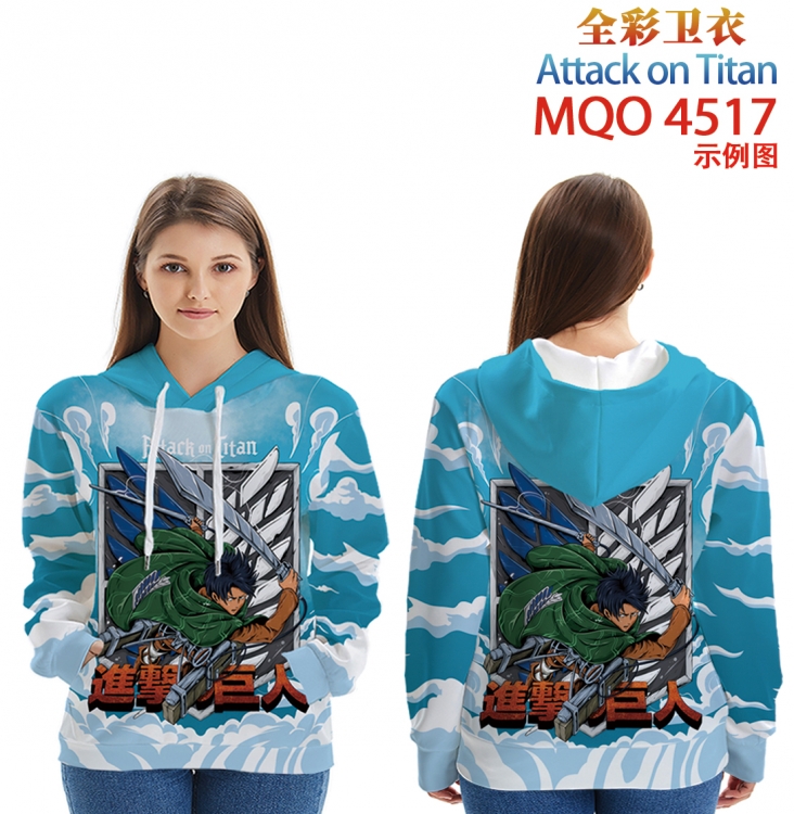 Shingeki no Kyojin Long Sleeve Hooded Full Color Patch Pocket Sweatshirt from XXS to 4XL MQO-4517