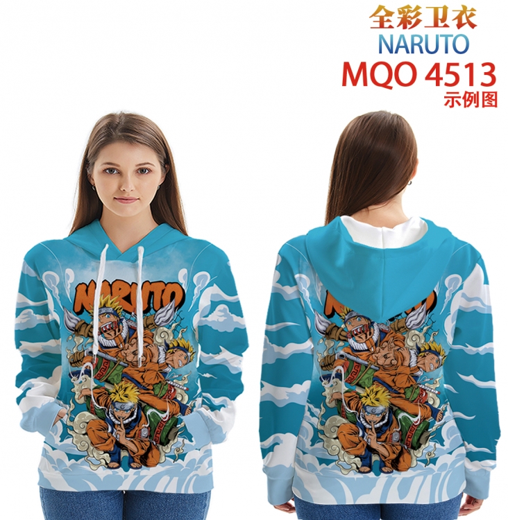 Naruto Long Sleeve Hooded Full Color Patch Pocket Sweatshirt from XXS to 4XL MQO-4513
