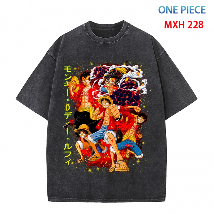 One Piece Anime peripheral pure cotton washed and worn T-shirt from S to 4XL MXH 228