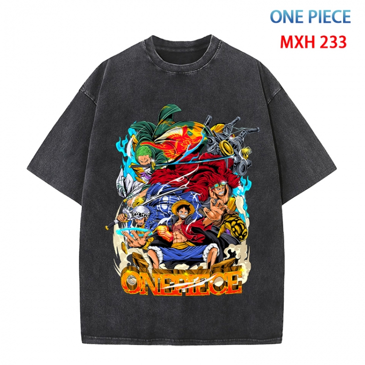 One Piece Anime peripheral pure cotton washed and worn T-shirt from S to 4XL MXH 233