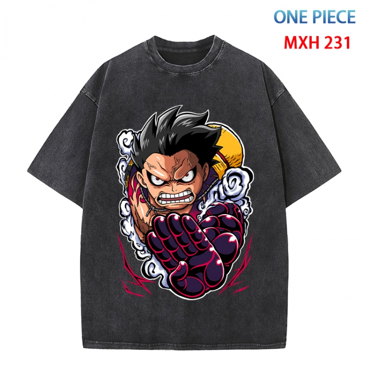 One Piece Anime peripheral pure cotton washed and worn T-shirt from S to 4XL MXH 231