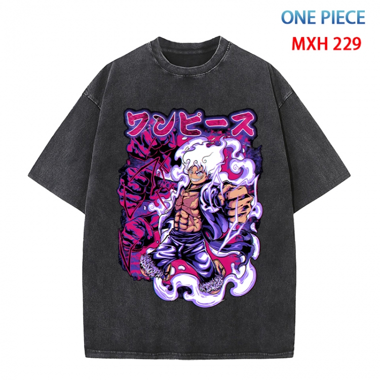 One Piece Anime peripheral pure cotton washed and worn T-shirt from S to 4XL  MXH 229