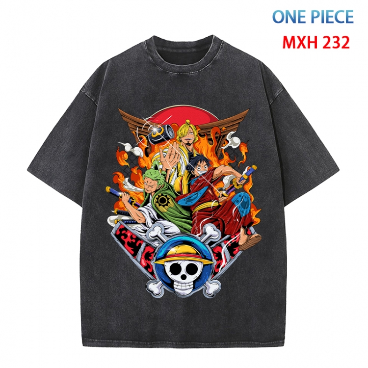 One Piece Anime peripheral pure cotton washed and worn T-shirt from S to 4XL MXH 232