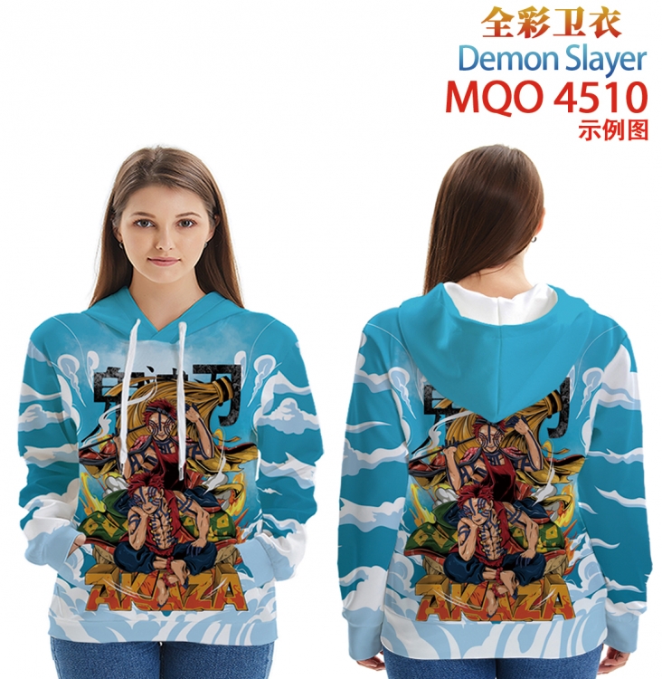 Demon Slayer Kimets Long Sleeve Hooded Full Color Patch Pocket Sweatshirt from XXS to 4XL MQO-4510