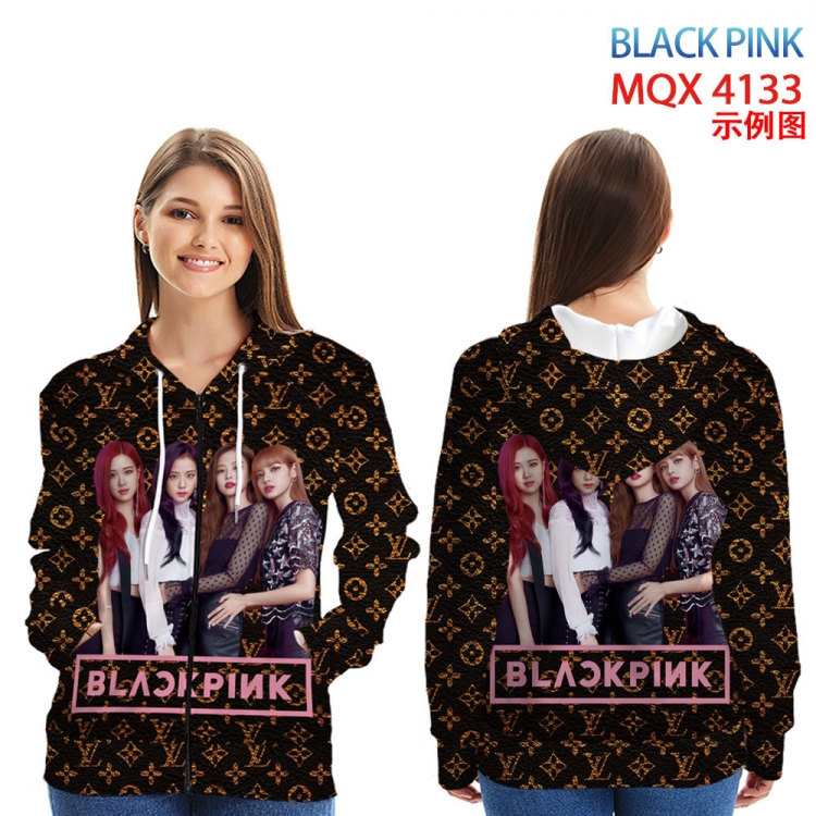 BLACK PINK Anime Zip patch pocket sweatshirt jacket Hoodie from 2XS to 4XL