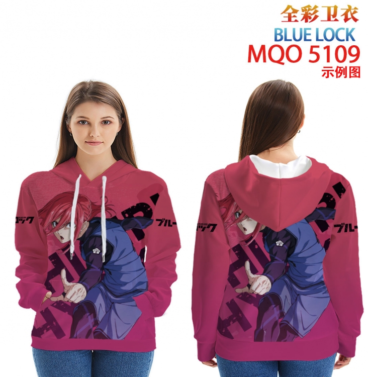 BLUE LOCK Long Sleeve Hooded Full Color Patch Pocket Sweatshirt from XXS to 4XL MQO-5109