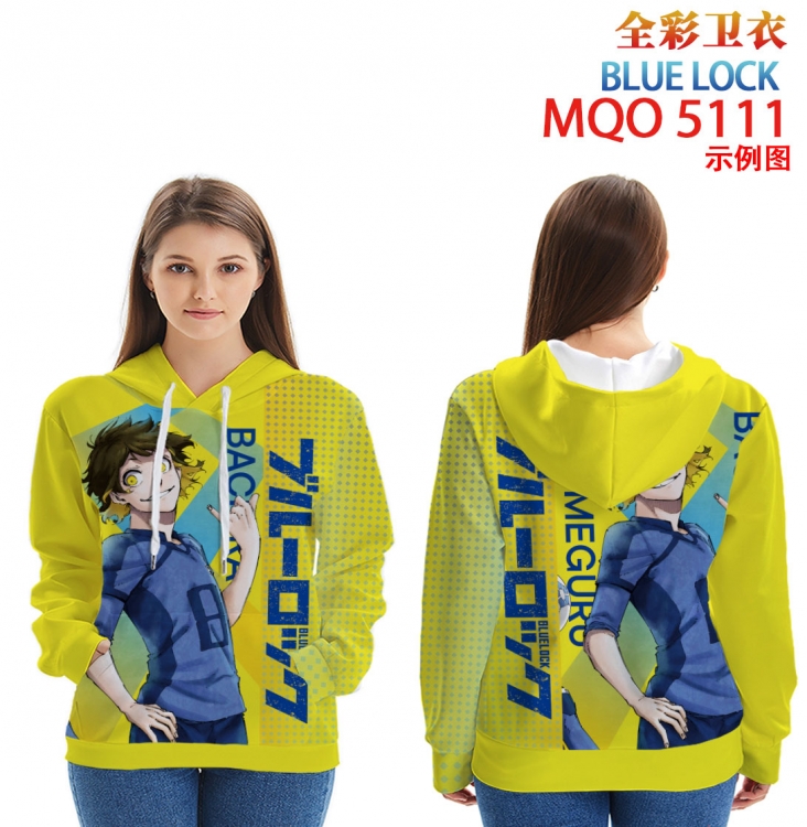 BLUE LOCK Long Sleeve Hooded Full Color Patch Pocket Sweatshirt from XXS to 4XL MQO-5111