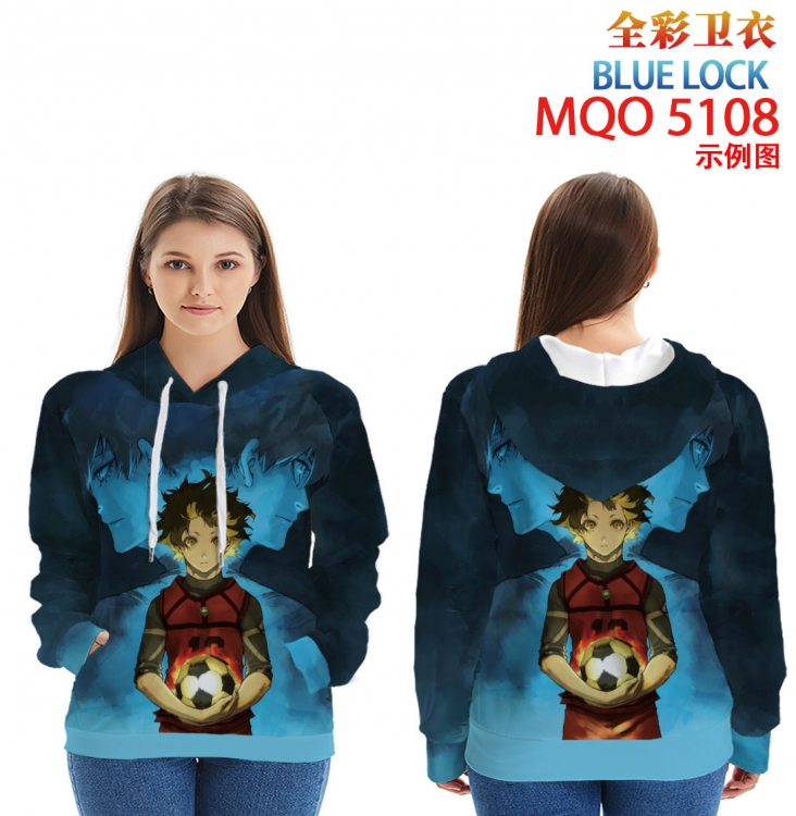 BLUE LOCK Long Sleeve Hooded Full Color Patch Pocket Sweatshirt from XXS to 4XL MQO-5108