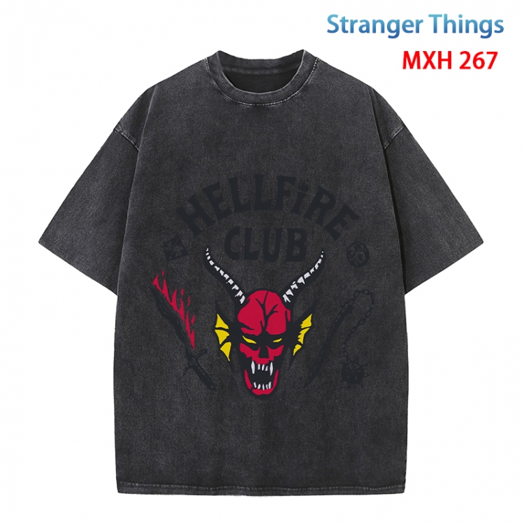 Stranger Things Anime peripheral pure cotton washed and worn T-shirt from S to 4XL 267