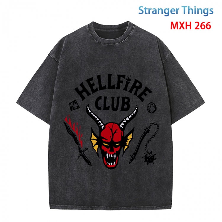 Stranger Things Anime peripheral pure cotton washed and worn T-shirt from S to 4XL 266