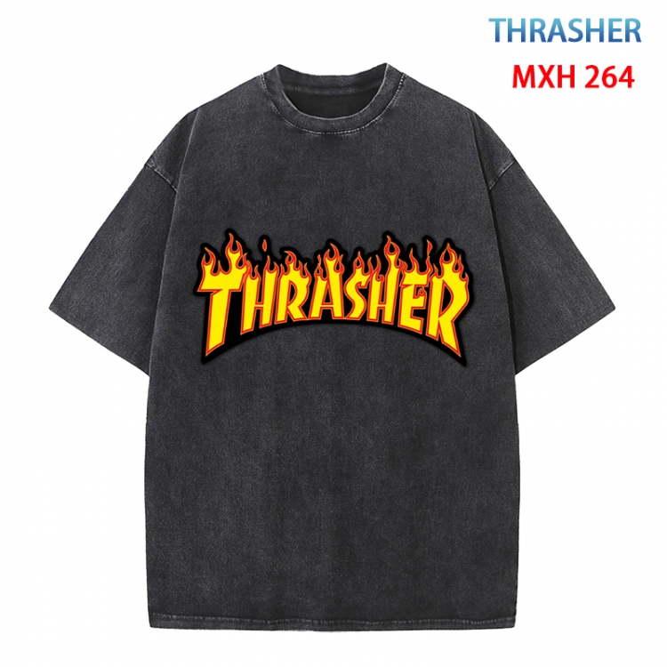THRASHER Anime peripheral pure cotton washed and worn T-shirt from S to 4XL 264