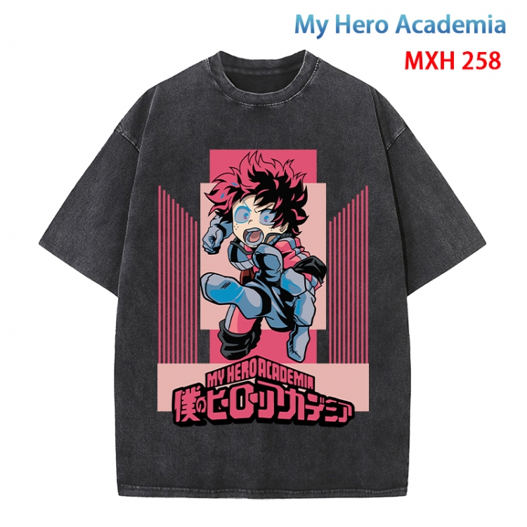 My Hero Academia Anime peripheral pure cotton washed and worn T-shirt from S to 4XL 258