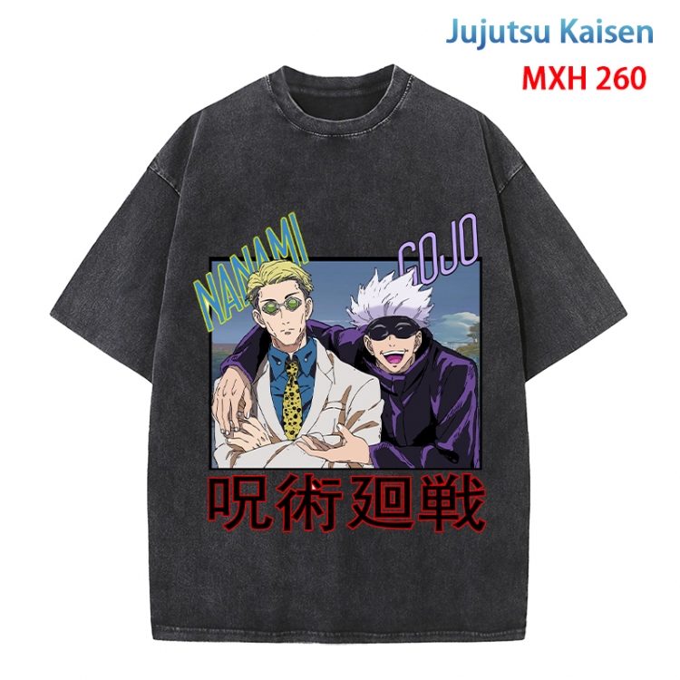 Jujutsu Kaisen Anime peripheral pure cotton washed and worn T-shirt from S to 4XL 260