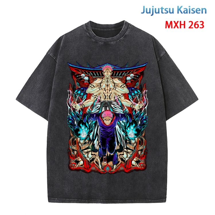 Jujutsu Kaisen Anime peripheral pure cotton washed and worn T-shirt from S to 4XL 263