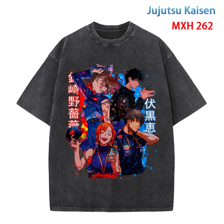 Jujutsu Kaisen Anime peripheral pure cotton washed and worn T-shirt from S to 4XL 262