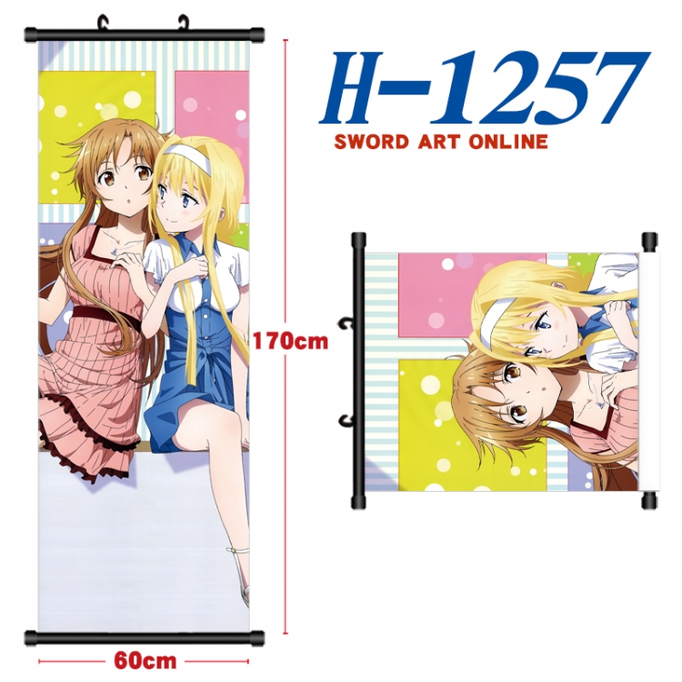 Sword Art Online Black plastic rod cloth hanging canvas painting Wall Scroll 60x170cm  H-1257A