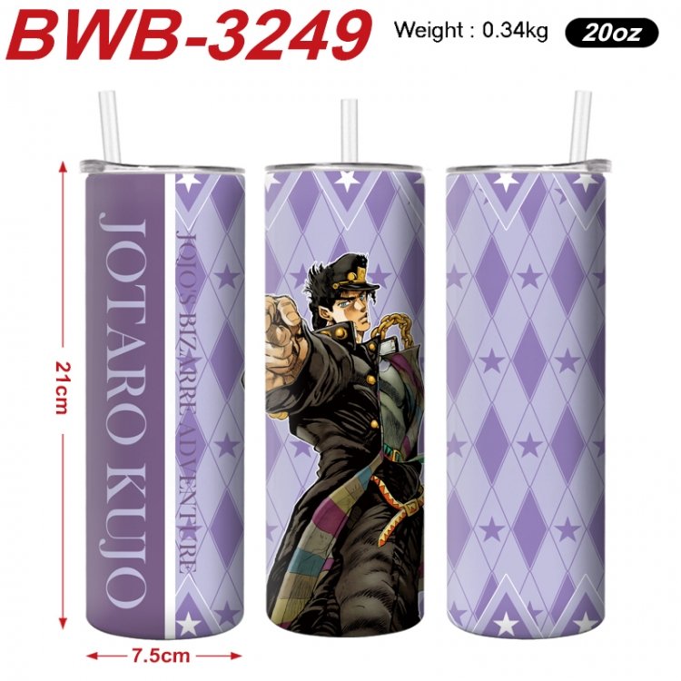 JoJos Bizarre Adventure Anime printing insulation cup straw cup 21X7.5CM  BWB-3249A