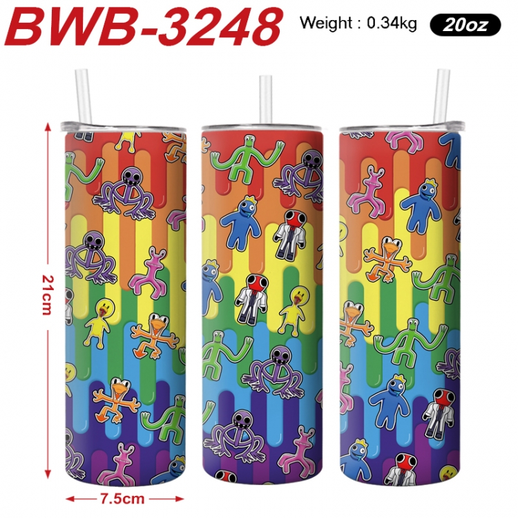 Rainbow Friend Anime printing insulation cup straw cup 21X7.5CM BWB-3248A