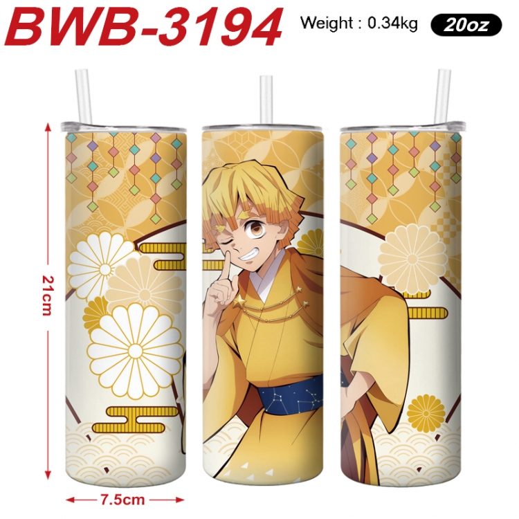 Demon Slayer Kimets Anime printing insulation cup straw cup 21X7.5CM BWB-3194A