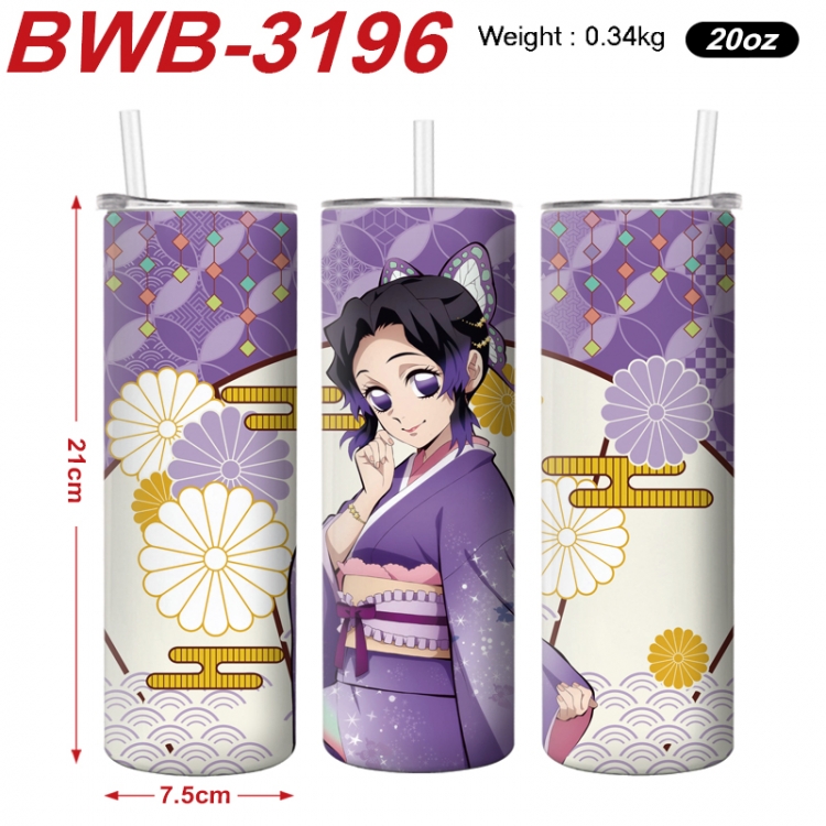 Demon Slayer Kimets Anime printing insulation cup straw cup 21X7.5CM BWB-3196A