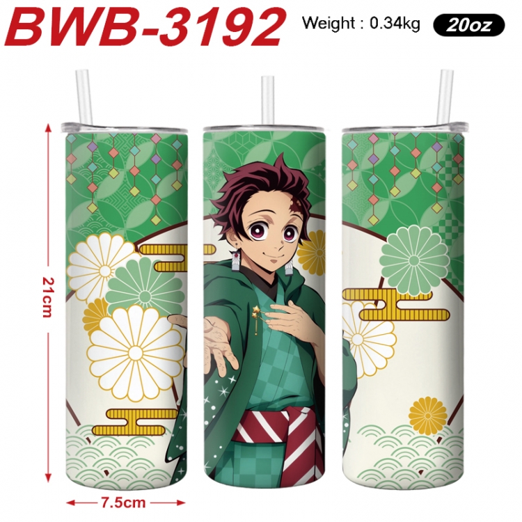Demon Slayer Kimets Anime printing insulation cup straw cup 21X7.5CM BWB-3192A 动