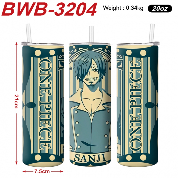 One Piece Anime printing insulation cup straw cup 21X7.5CM BWB-3204A