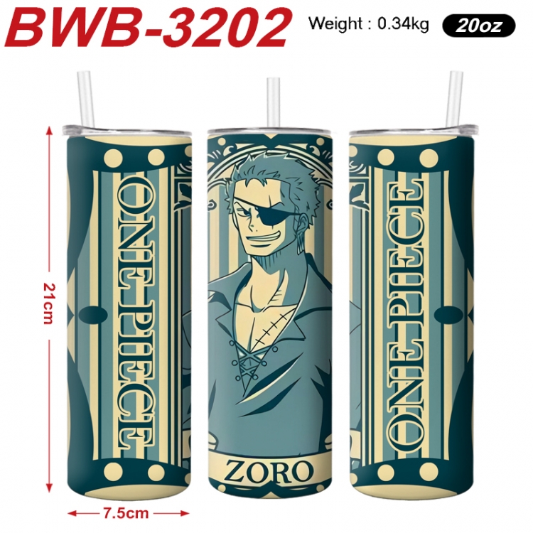 One Piece Anime printing insulation cup straw cup 21X7.5CM BWB-3202A