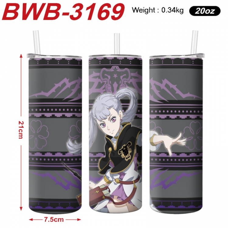 Black clover Anime printing insulation cup straw cup 21X7.5CM BWB-3169A