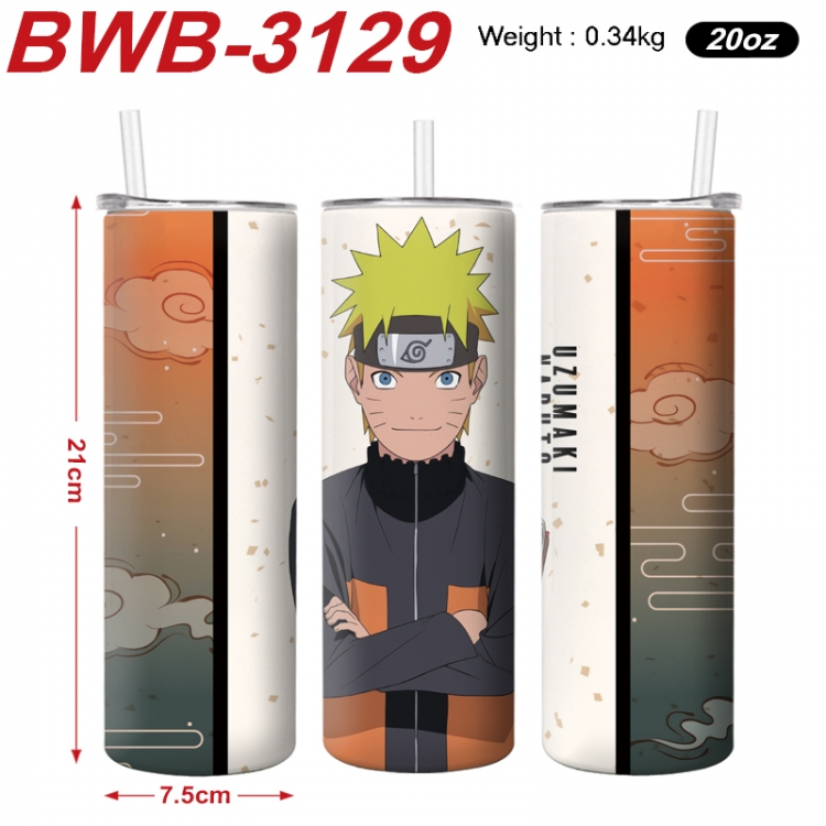 Naruto Anime printing insulation cup straw cup 21X7.5CM BWB-3129A